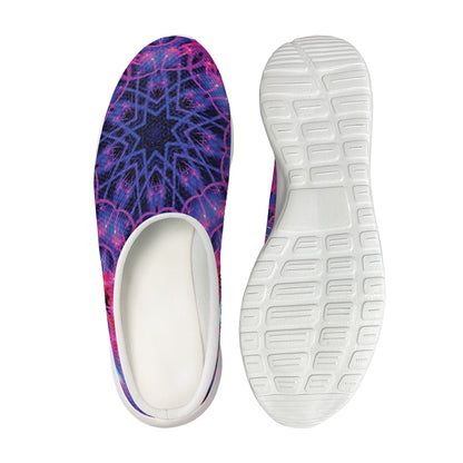 Purple And Blue Light Mandala Print Mesh Casual Shoes