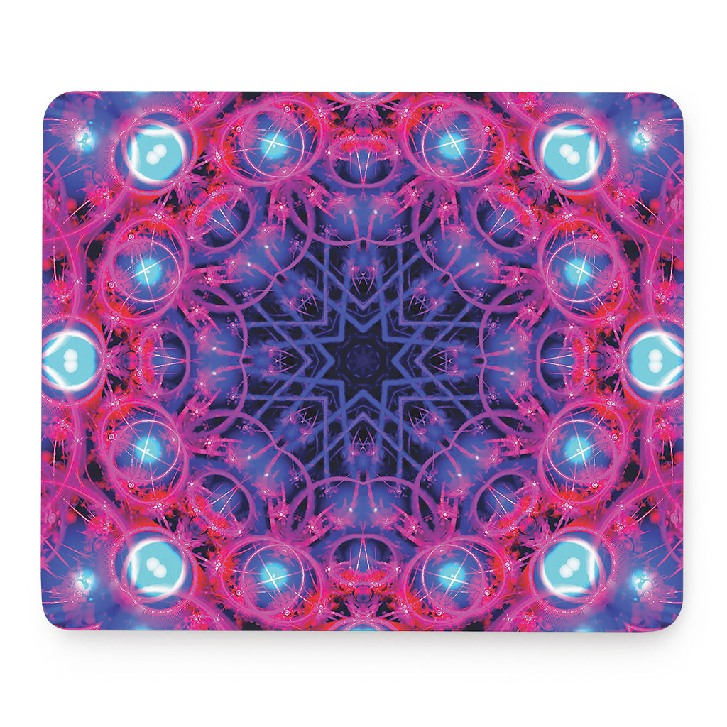 Purple And Blue Light Mandala Print Mouse Pad