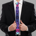 Purple And Blue Light Mandala Print Necktie
