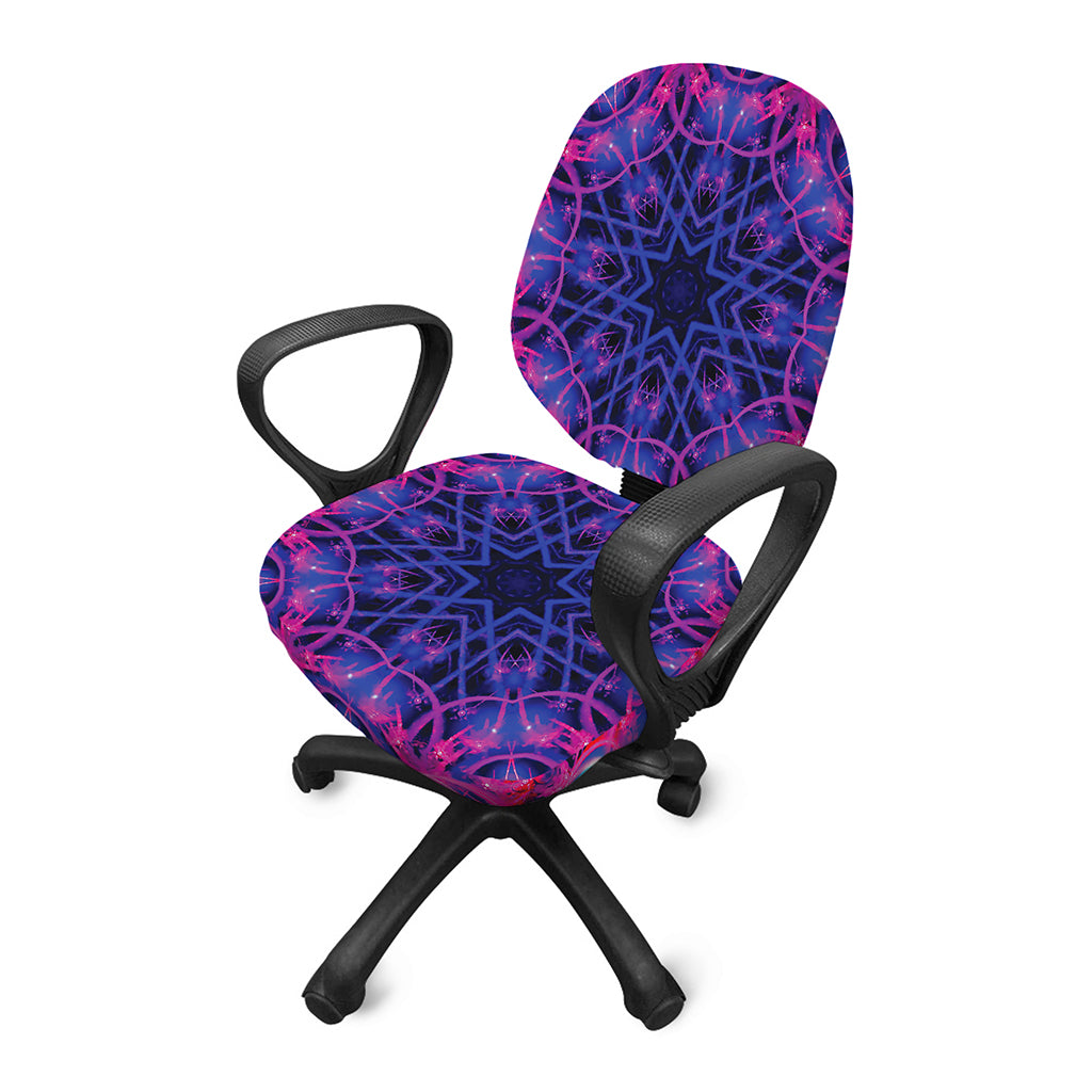 Purple And Blue Light Mandala Print Office Chair Cover