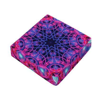 Purple And Blue Light Mandala Print Outdoor Seat Cushion Cover
