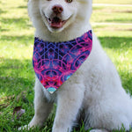 Purple And Blue Light Mandala Print Over The Collar Dog Bandana