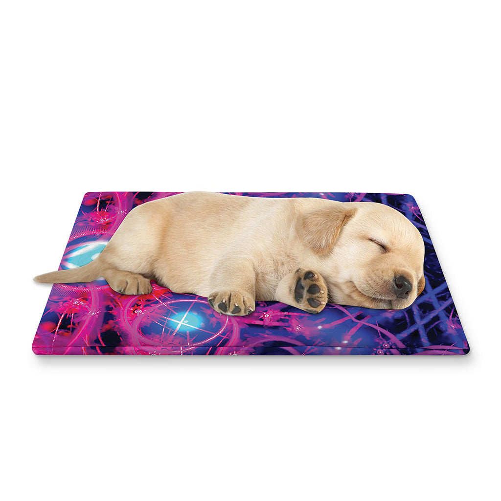 Purple And Blue Light Mandala Print Pet Cooling Mat Cover