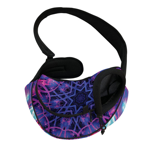 Purple And Blue Light Mandala Print Pet Sling Carrier