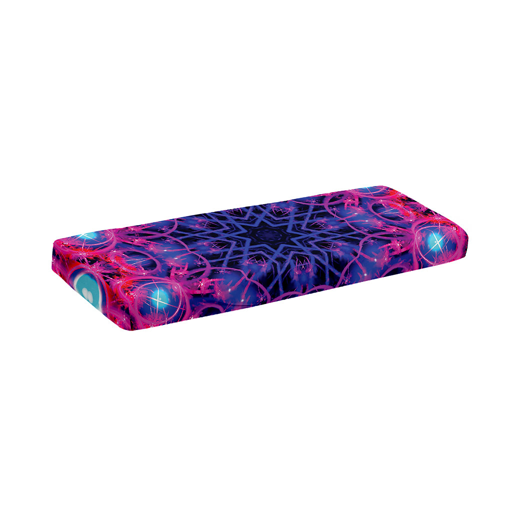 Purple And Blue Light Mandala Print Piano Keyboard Cover