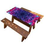Purple And Blue Light Mandala Print Picnic Table Cover