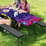 Purple And Blue Light Mandala Print Picnic Table Cover