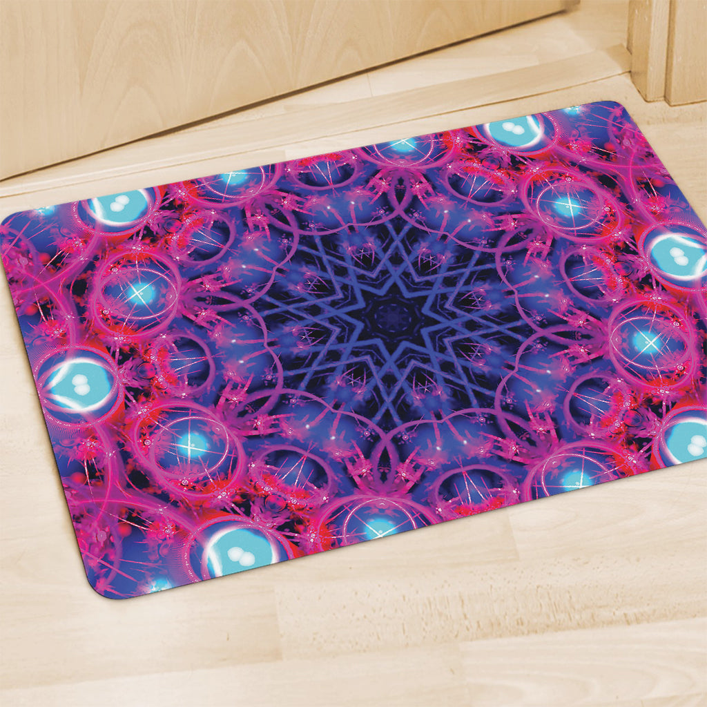 Purple And Blue Light Mandala Print Polyester Doormat