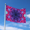 Purple And Blue Light Mandala Print Polyester Flag