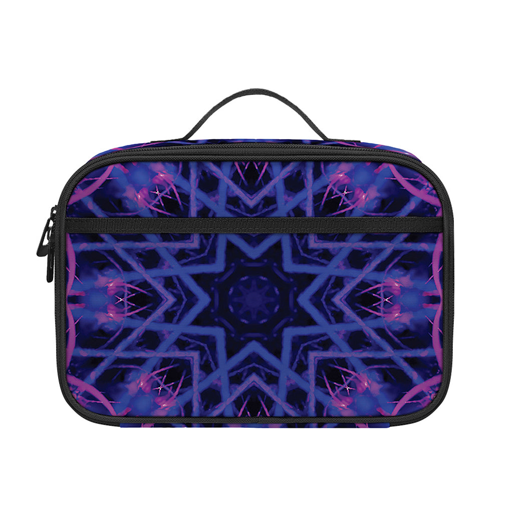 Purple And Blue Light Mandala Print Portable Lunch Bag