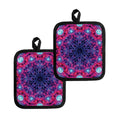 Purple And Blue Light Mandala Print Pot Holders