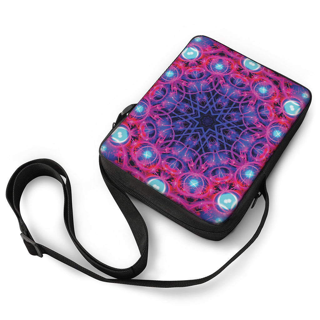 Purple And Blue Light Mandala Print Rectangular Crossbody Bag