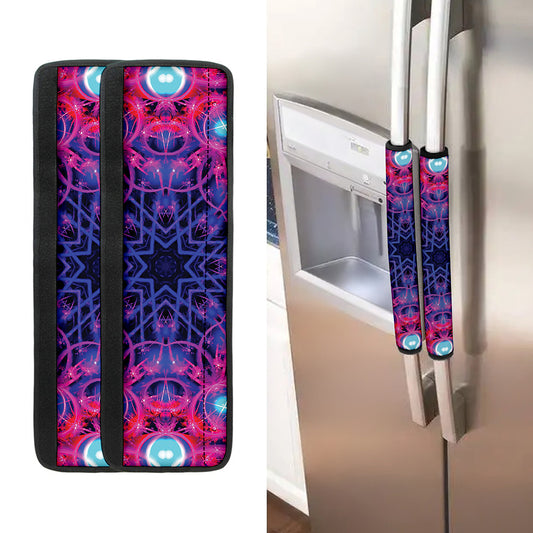 Purple And Blue Light Mandala Print Refrigerator Handle Covers