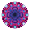 Purple And Blue Light Mandala Print Round Blanket