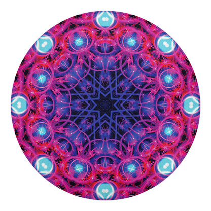 Purple And Blue Light Mandala Print Round Blanket