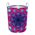Purple And Blue Light Mandala Print Round Laundry Basket