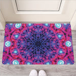 Purple And Blue Light Mandala Print Rubber Doormat