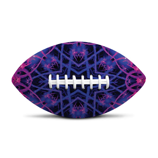Purple And Blue Light Mandala Print Rugby Ball