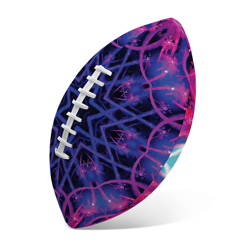 Purple And Blue Light Mandala Print Rugby Ball