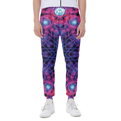 Purple And Blue Light Mandala Print Scuba Joggers