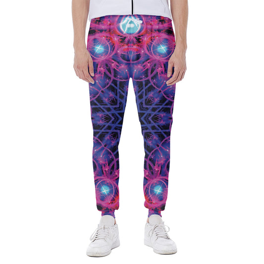 Purple And Blue Light Mandala Print Scuba Joggers