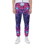 Purple And Blue Light Mandala Print Scuba Joggers