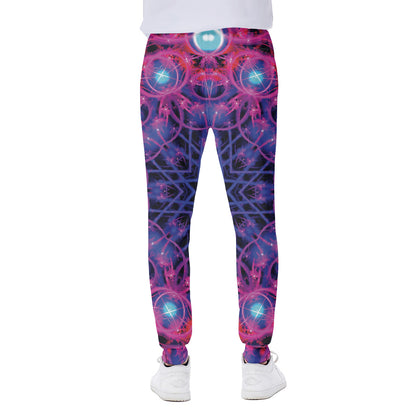 Purple And Blue Light Mandala Print Scuba Joggers