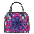 Purple And Blue Light Mandala Print Shoulder Handbag