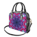 Purple And Blue Light Mandala Print Shoulder Handbag