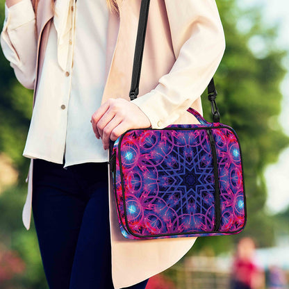 Purple And Blue Light Mandala Print Shoulder Strap Bible Bag