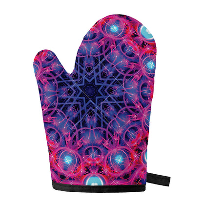 Purple And Blue Light Mandala Print Single Oven Mitt