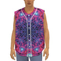 Purple And Blue Light Mandala Print Sleeveless Baseball Jersey
