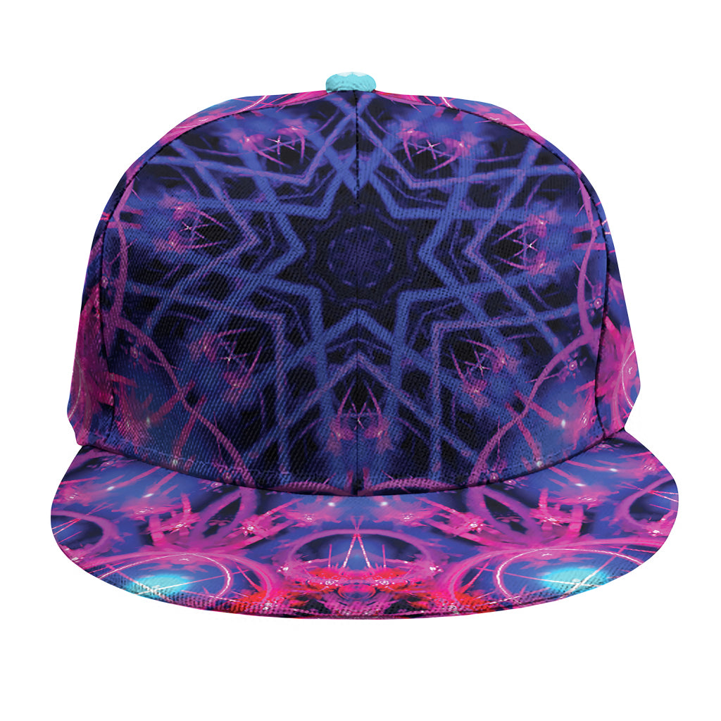 Purple And Blue Light Mandala Print Snapback Cap