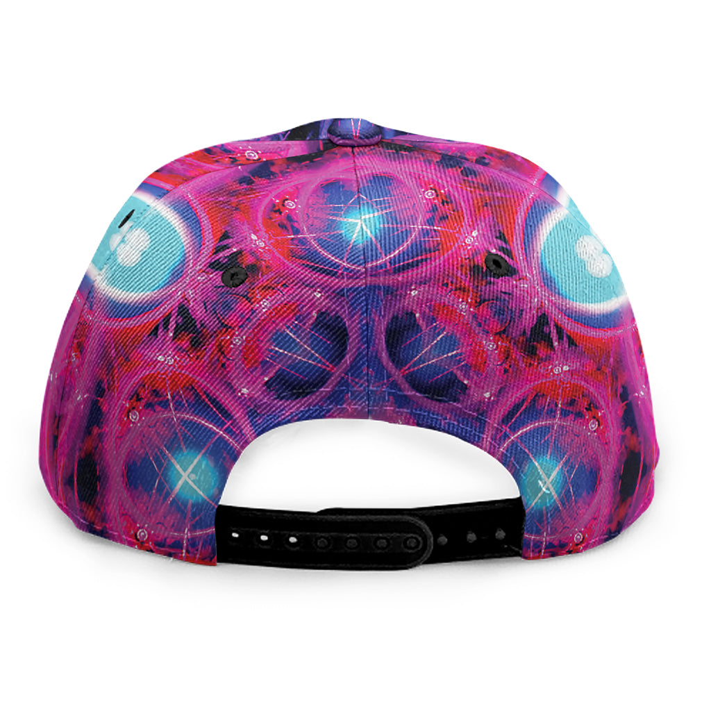 Purple And Blue Light Mandala Print Snapback Cap