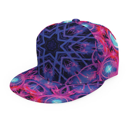 Purple And Blue Light Mandala Print Snapback Cap
