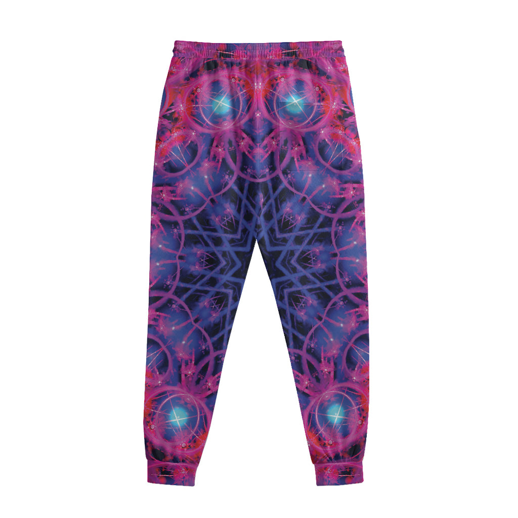Purple And Blue Light Mandala Print Sweatpants