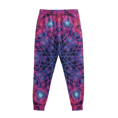 Purple And Blue Light Mandala Print Sweatpants