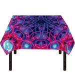Purple And Blue Light Mandala Print Tablecloth