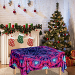 Purple And Blue Light Mandala Print Tablecloth