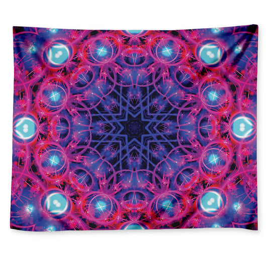 Purple And Blue Light Mandala Print Tapestry