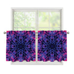 Purple And Blue Light Mandala Print Tier Curtains