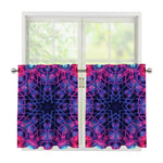 Purple And Blue Light Mandala Print Tier Curtains