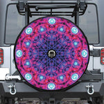 Purple And Blue Light Mandala Print Tire Cover With Camera Hole