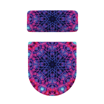 Purple And Blue Light Mandala Print Toilet Lid And Tank Cover Set