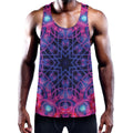Purple And Blue Light Mandala Print Men's Workout Tank Top