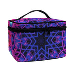 Purple And Blue Light Mandala Print Travel Makeup Bag