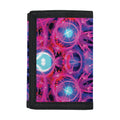 Purple And Blue Light Mandala Print Trifold Wallet