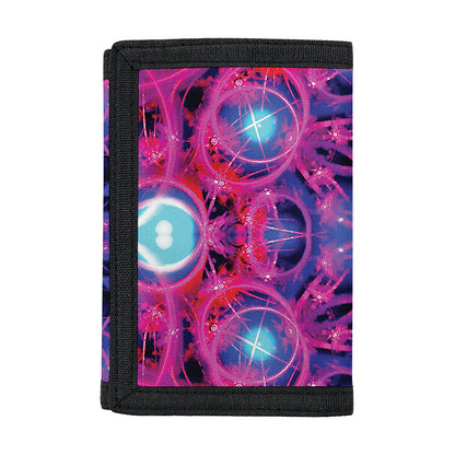 Purple And Blue Light Mandala Print Trifold Wallet