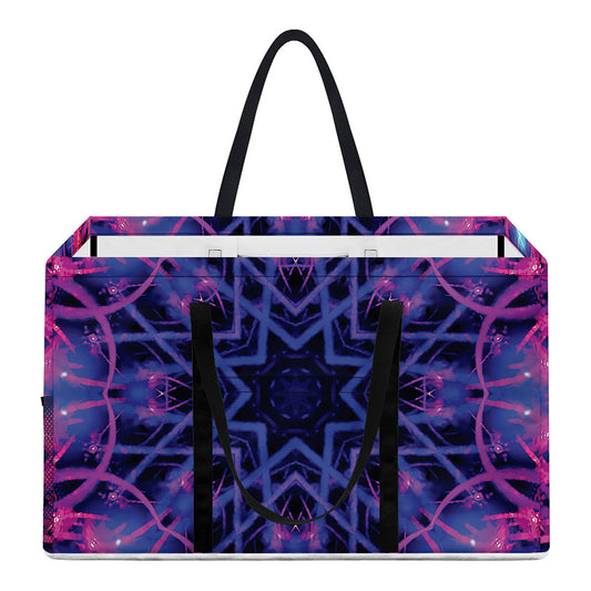 Purple And Blue Light Mandala Print Utility Tote Bag