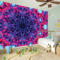 Purple And Blue Light Mandala Print Wall Sticker